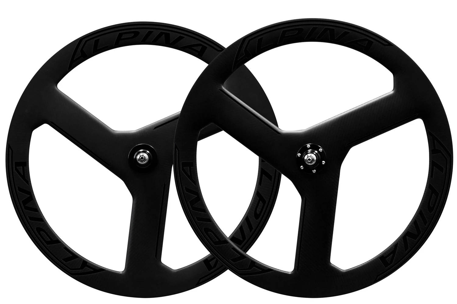 Alpina 3 Spoke Full Carbon Tubular Track Wheelset (Stealth) Pair 1 Alpina 3 Spoke Full Carbon Tubular Track Wheelset (Stealth) Pair