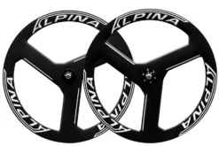 Alpina 3 Spoke Full Carbon Tubular Track Wheelset (White)