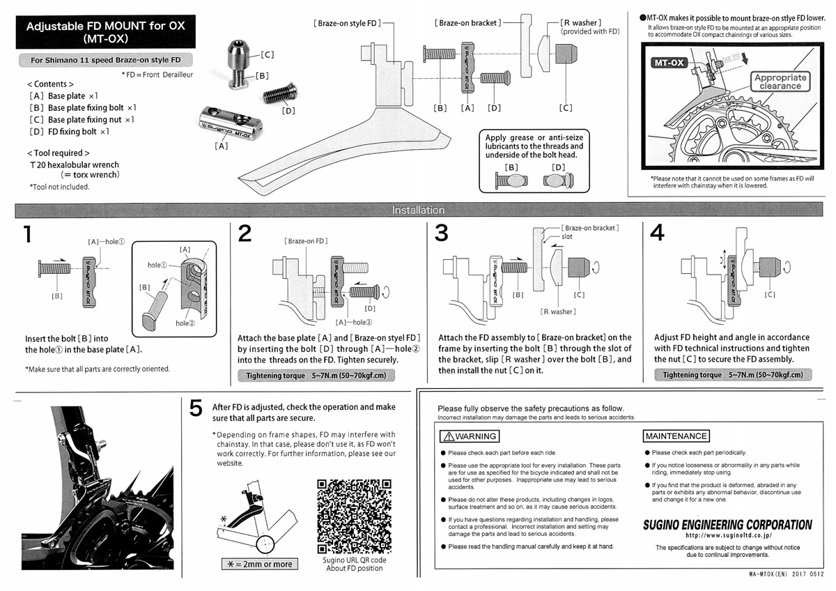 Sugino Adjustable FD Mount For OX (MT-OX) 2 Sugino Adjustable FD Mount For OX (MT-OX) - Image 2